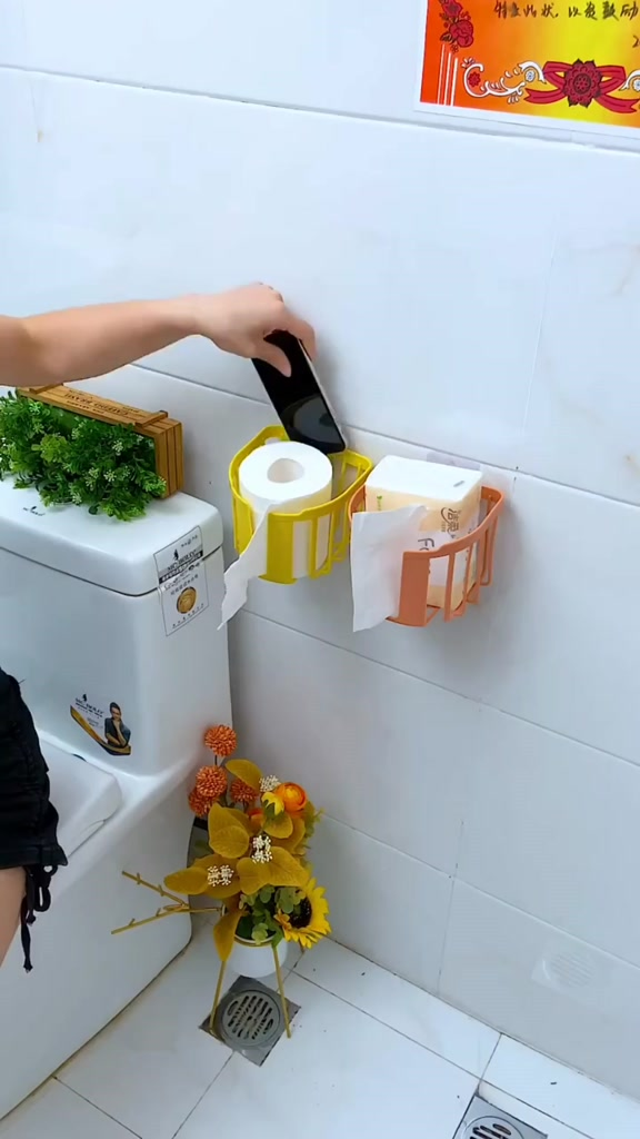 Suporte para Papel Higiênico prático sem furos na parede