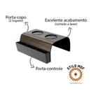Esteira porta controle com porta copo em mdf apoio de braço de sofá