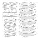 Kit 18 Organizadores Multiuso Modular Gavetas Acrilico Quadrado