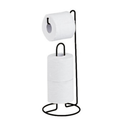 Suporte Porta Papel Higiênico de Chão com Porta Rolo Reserva – Cromado, Preto ou Branco