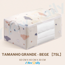 [75L] Caixa Saco Organizador Cobertor Casaco Guarda Roupa Ecológico Anti-Poeira Umidade Insetos Multiuso. OG-121-BC