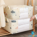 [75L] Caixa Saco Organizador Cobertor Casaco Guarda Roupa Ecológico Anti-Poeira Umidade Insetos Multiuso. OG-121-BC