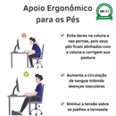 Apoio para os Pés Ergonômico Inclinável com Antiderrapante Escritório Home Office Nr17