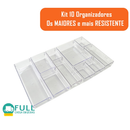 Kit 10 Organizadores Modulares para Gavetas – Acrílico Cristal