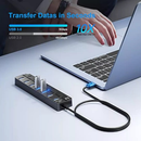 Hub Grande Cabo USB 3.0 Adaptador 7 Portas Alta Velocidade Notebook PC Mouse Teclado 5Gbps Pen Drive