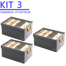 Caixa Organizadora Dobrável com Tampa 47x28x20cm – Multiuso em TNT Resistente