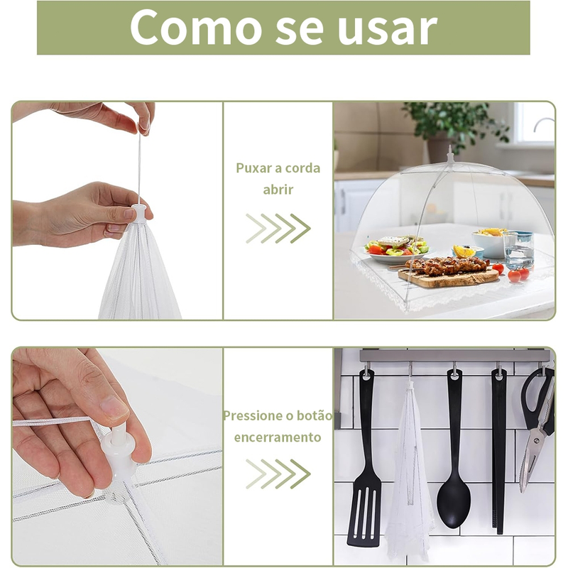 Protetores Tela Mosquiteiro Alimentos-Mosquiteiro Para Alimentos Fruta E Bolo Flexível Anti Inseto Telado
