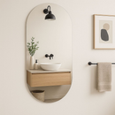 Espelho Oval Orgânico 80x50cm ou 40x50cm – Com ou Sem LED (Luz Quente ou Fria)