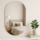 Espelho Oval Orgânico 80x50cm e 40x50cm Com LED ou Sem LED Luz Quente e Fria Banheiro e Quarto