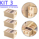 Caixa Organizadora Dobrável com Tampa 47x28x20cm – Multiuso em TNT Resistente