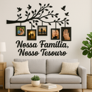 Quadro Decorativo em MDF 10x15– Árvore com Molduras para Fotos de Família