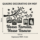 Quadro Decorativo em MDF 10x15– Árvore com Molduras para Fotos de Família