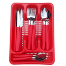 Conjunto de Talheres Aço Inox 24 Peças + Suporte Organizador - Alta Qualidade