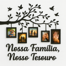 Quadro Decorativo Árvore com Molduras para Fotos 10x15 em MDF – Nossa Família