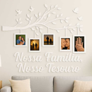 Quadro Decorativo Árvore com Molduras para Fotos 10x15 em MDF – Nossa Família