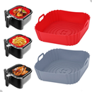Kit 1/2/3 Formas de Silicone Quadrada 16x16cm Assadeira Air Fryer e Forno Forma para Fritadeira Elétrica com Alça