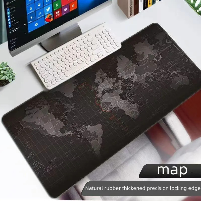 Mouse Pad Grande Mapa Mundial Antiderrapante Impermeável Gamer Escritório Mesa Teclado Preciso